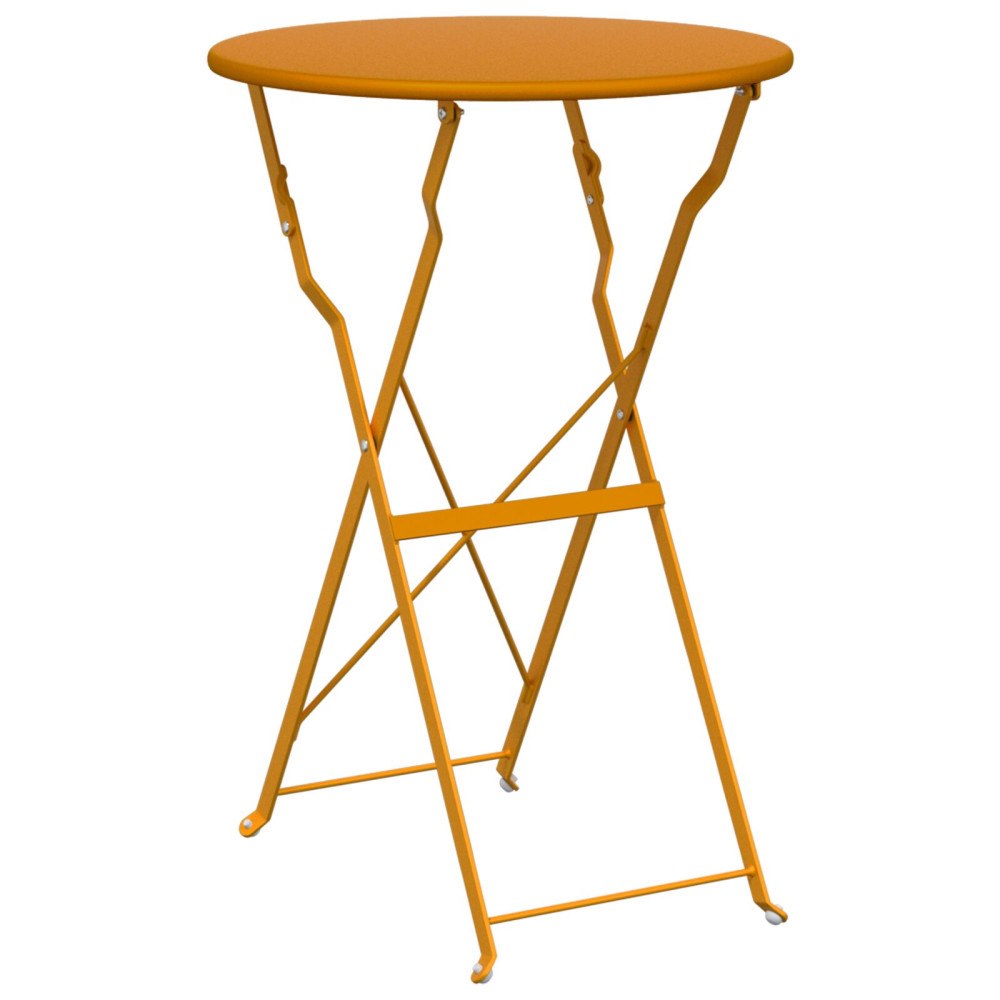 vidaXL Vikbart Bistrobord Senapsgul Ø50x71 cm Pulverlackerad Stål