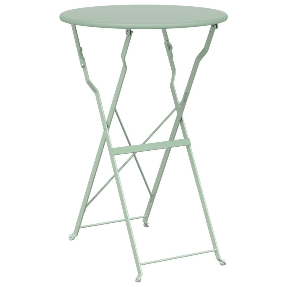 vidaXL Hopfällbart Trädgårdsbord Ljusmint Ø50x71 cm Stål