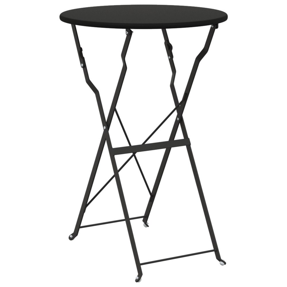 vidaXL Fällbord Bistro Antracit Ø50x71 cm Pulverlackad Stål