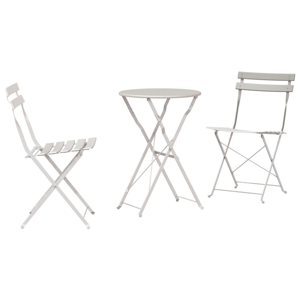 vidaXL 3-delat Vikbart Bistro Set i Beige Stål