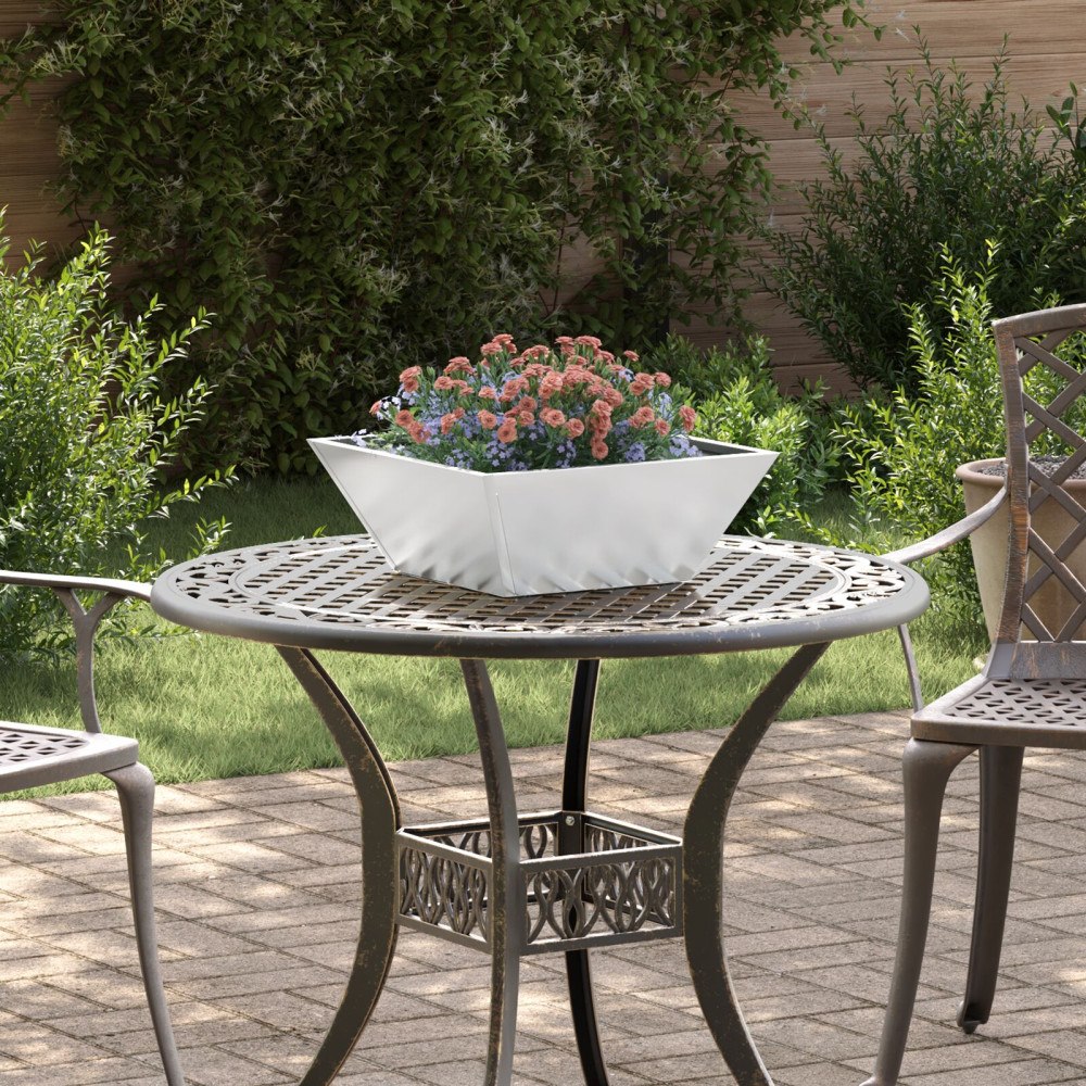 vidaXL Stålplanter Galvaniserat stål 40 x 40 x 15 cm Dekorativa inslag