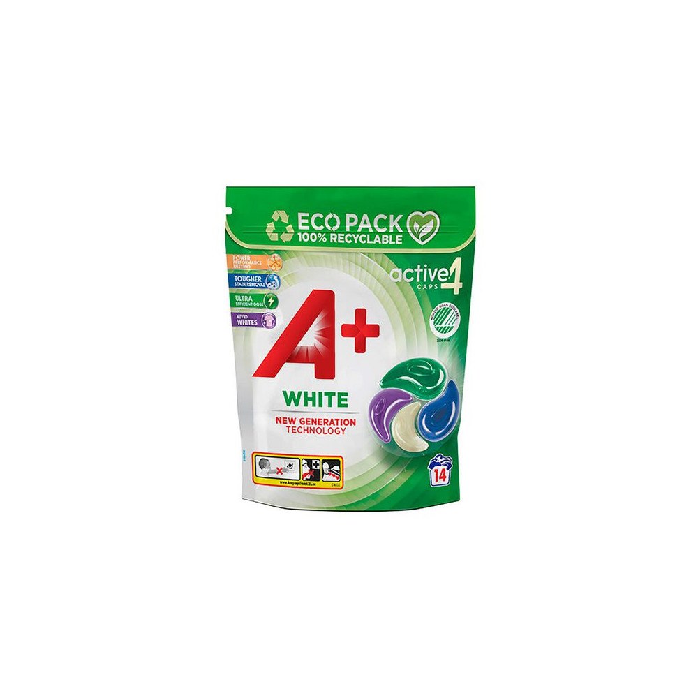 A+ Tvättkapslar A+ White Active4 14/fp
