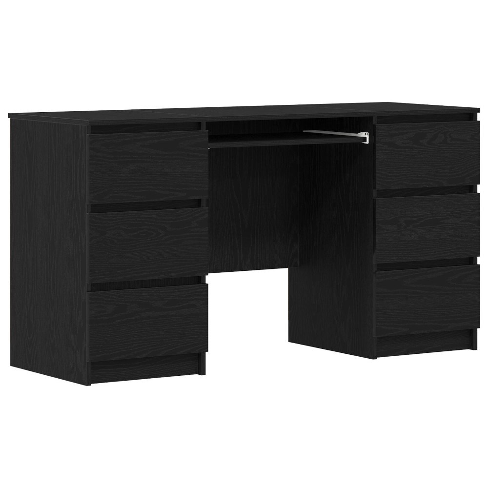 vidaXL Skrivbord 2 stycken Svart Ek 140x50x76 cm Konstruerat trä