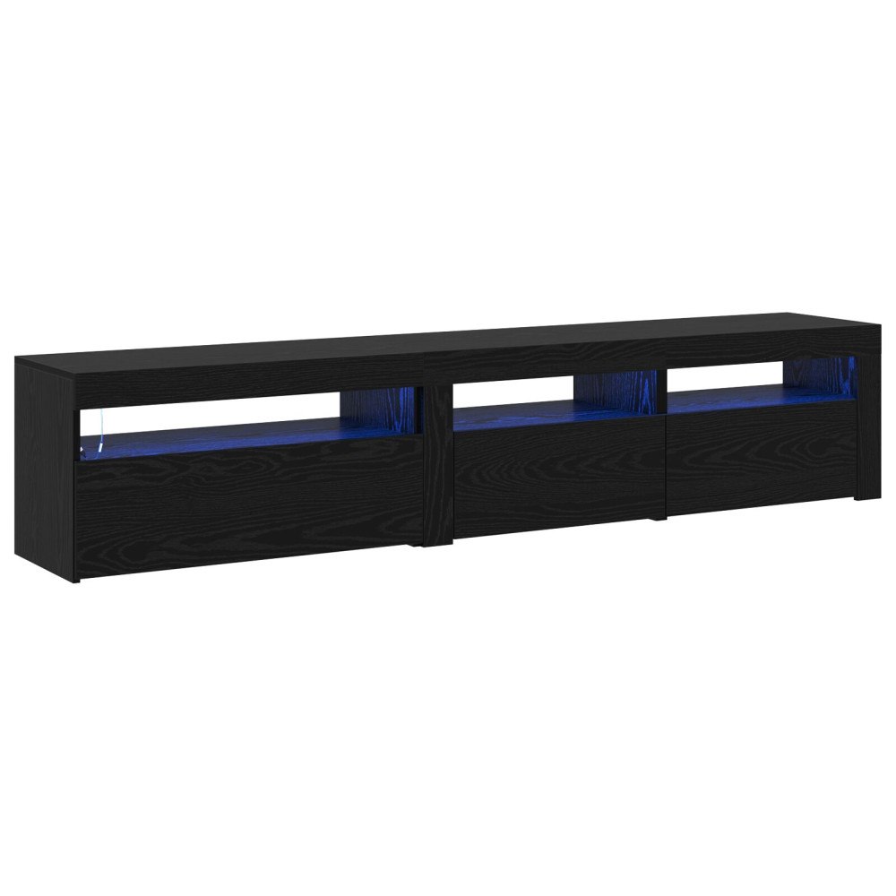 vidaXL TV-skåp 2 st med LED-lampor, svart ek, konstruerat trä, vidaXL TV-ställ med LED-lampor - Svart ek - 75x35x40 cm - Gjord...
