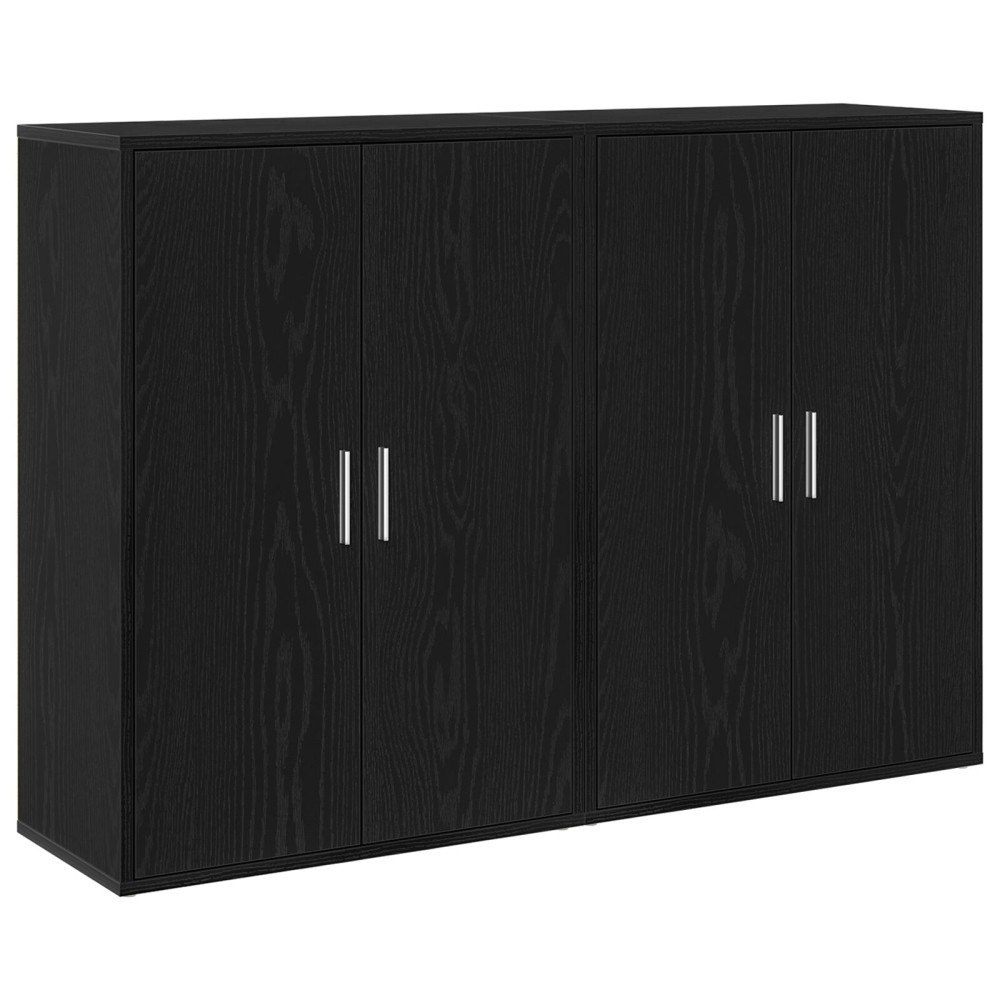 vidaXL Skåp 2 st Svart Ek 60x31x84 cm Konstruerat trä