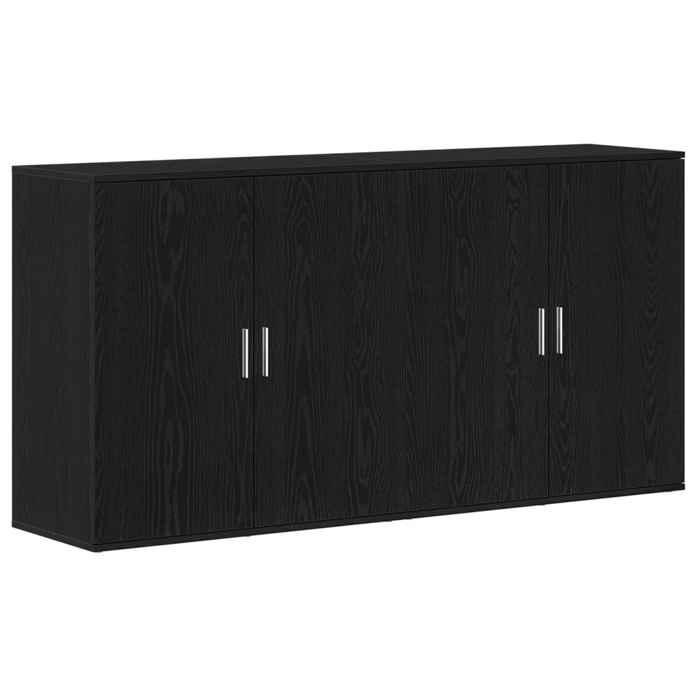 vidaXL Sidobord 2 st Svart Ek 79x38x80 cm Konstruerat trä