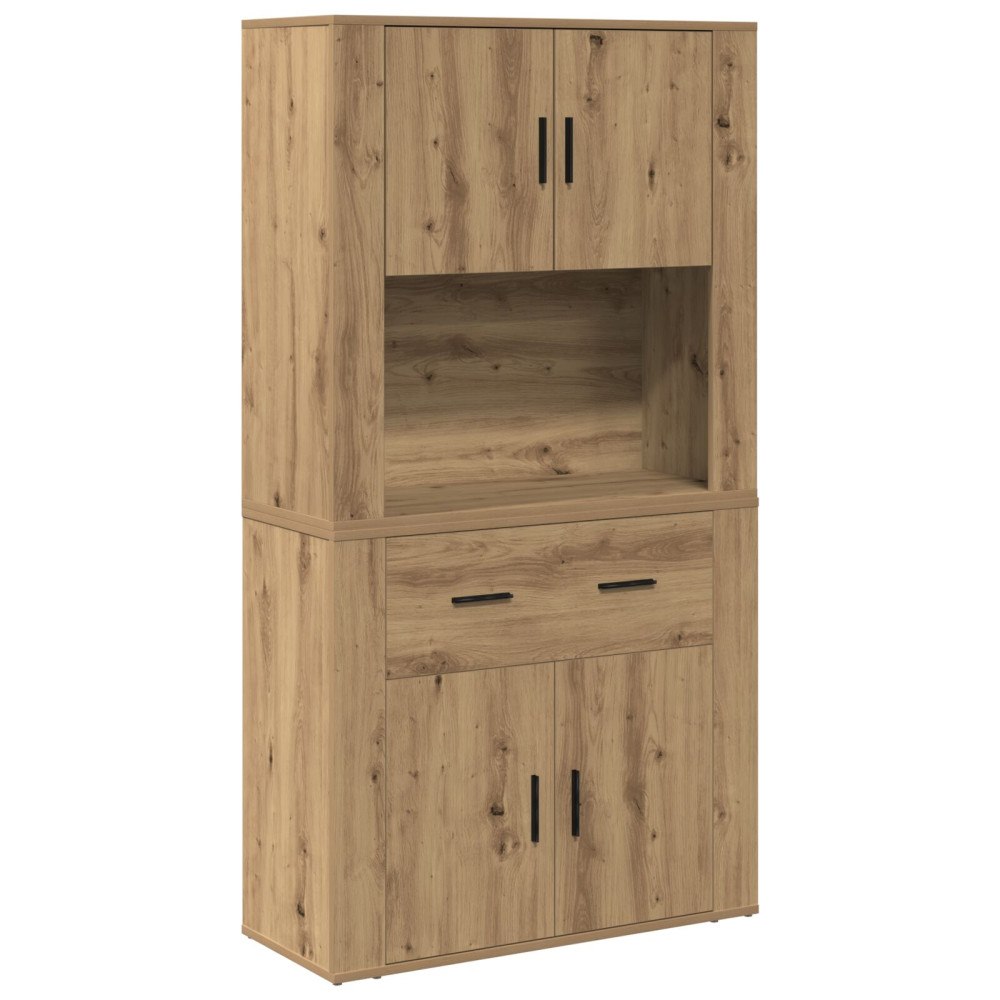 vidaXL Högskåp Hantverks-ek 80x33x150 cm Konstruerat trä