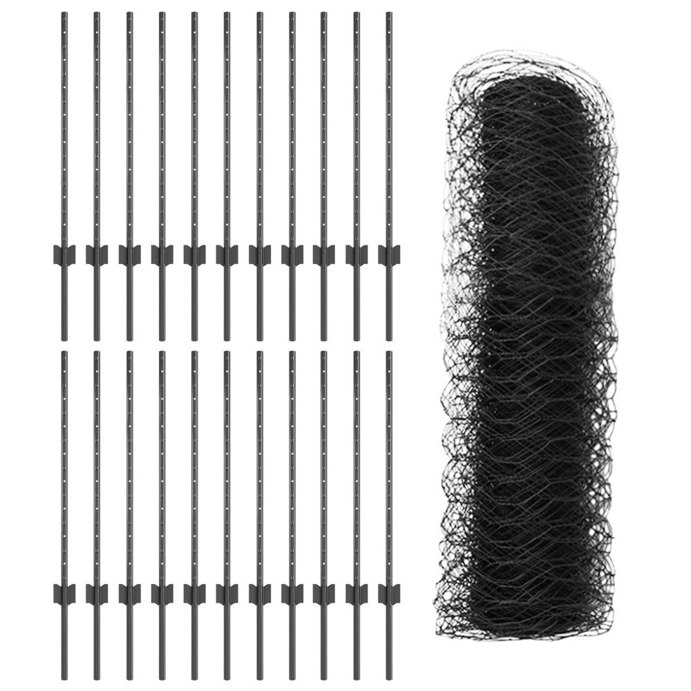 vidaXL Stängselstolpar 11 st U-kanal Grå 80 cm Stål