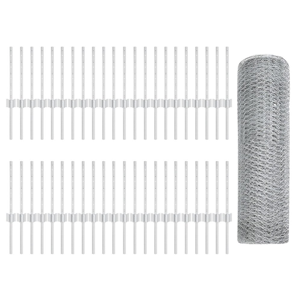 vidaXL Stängselstolpar 11 st U-Kanal 40 cm Galvaniserat stål