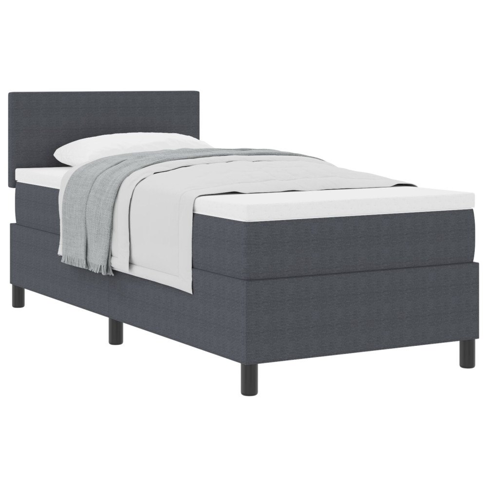vidaXL Bäddfjäder Mörkgrå och vit 90 x 200 cm Kordread tyg