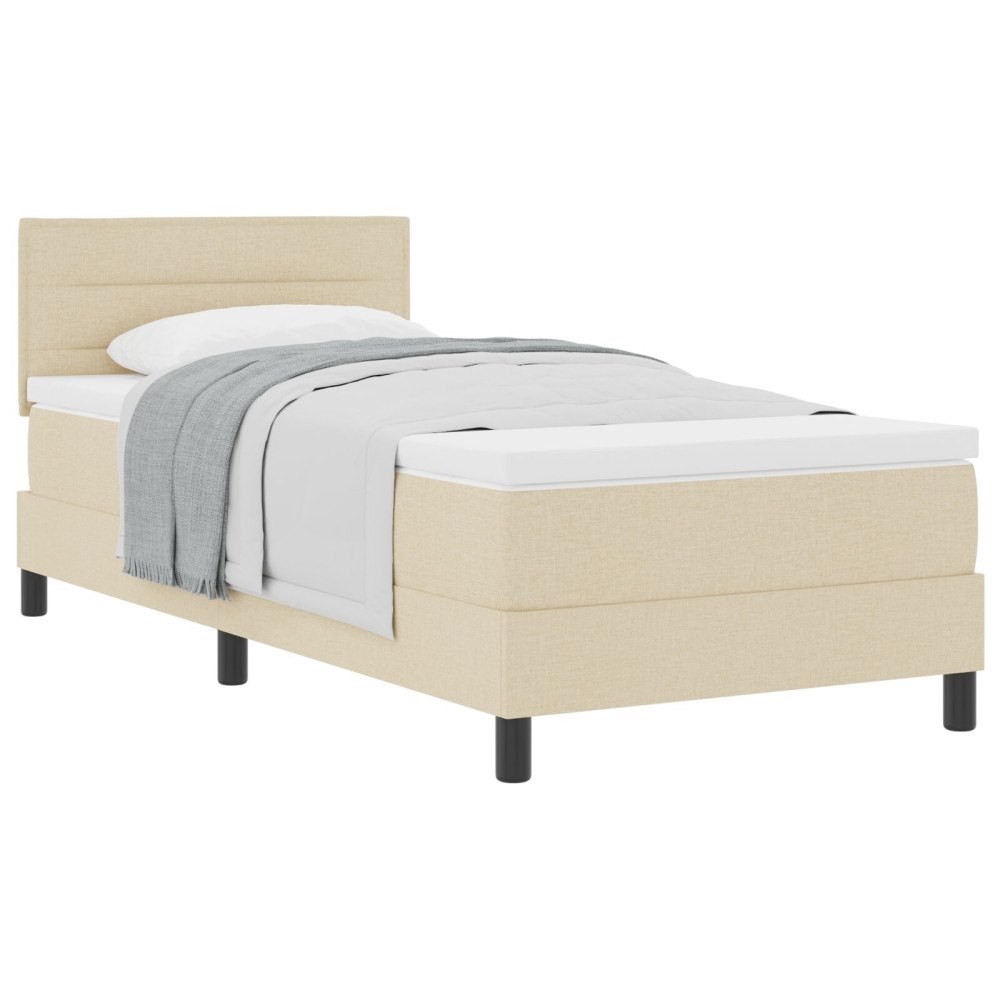 vidaXL Kontinentalsäng med madrass med madrass Kräm 90 x 190 cm tyg