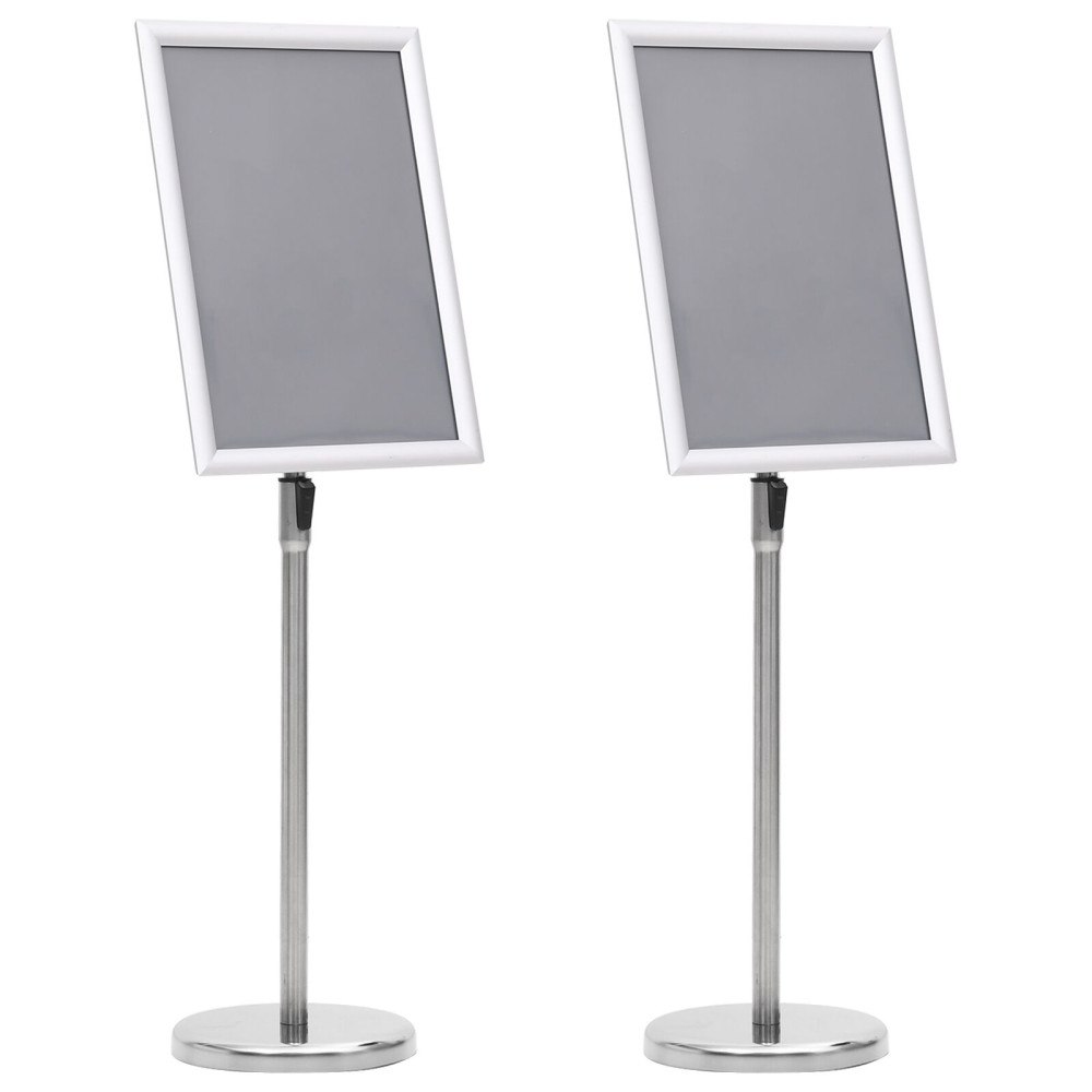 vidaXL A3 Pedestal Affischställ 2 st Silver Aluminiumlegering
