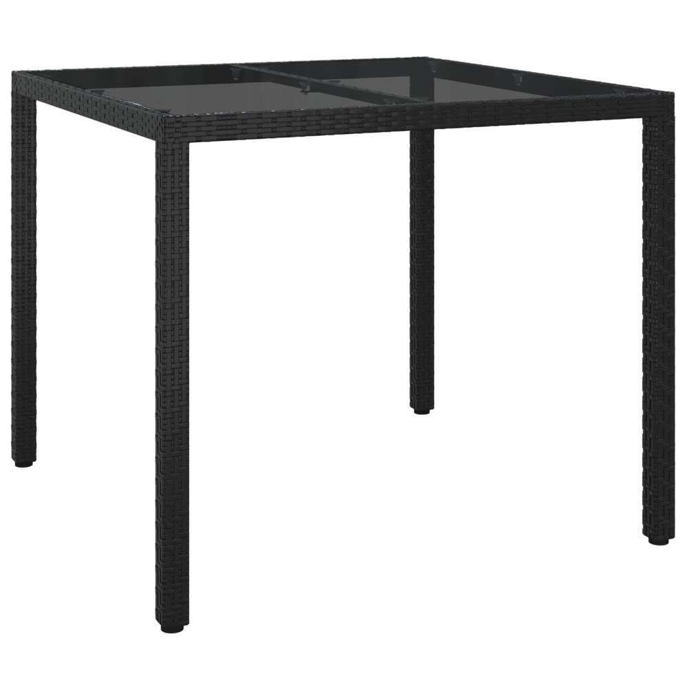 vidaXL Trädgårdsbord Svart 90 x 90 x 75 cm konstrotting