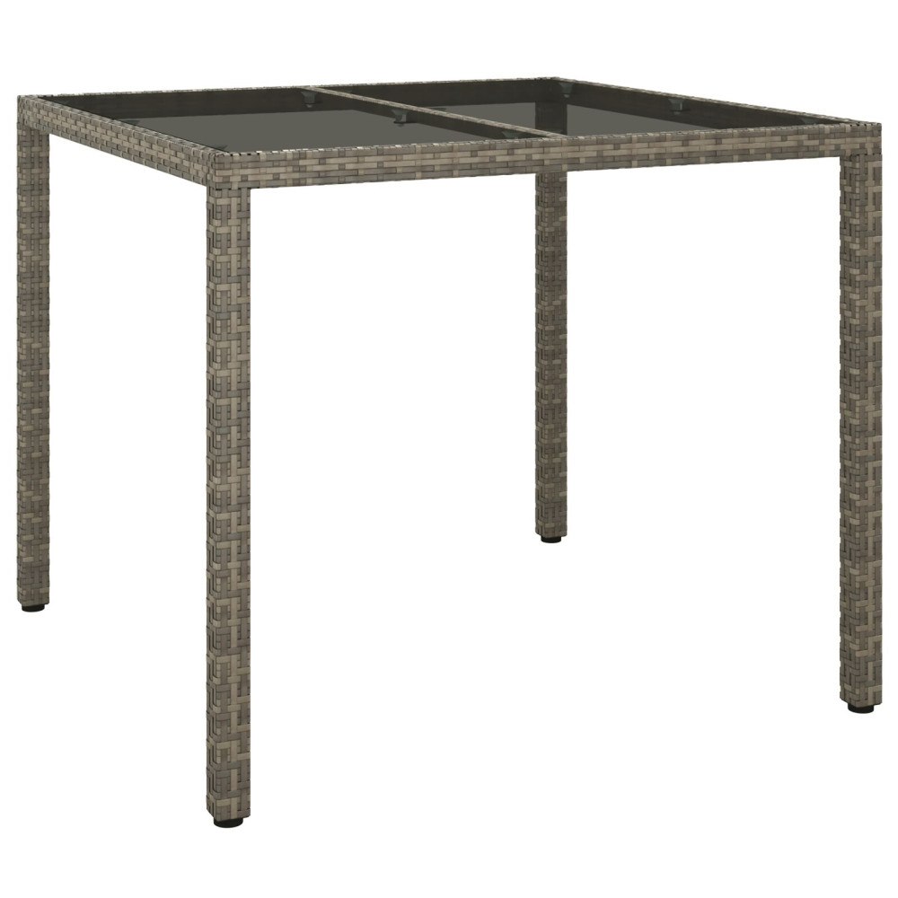 vidaXL Trädgårds Matbord Grå 90x90x75 cm Konstrotting