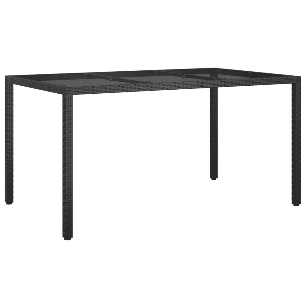 vidaXL Trädgårdsdiningbord Svart 150x90x75 cm Konstrotting