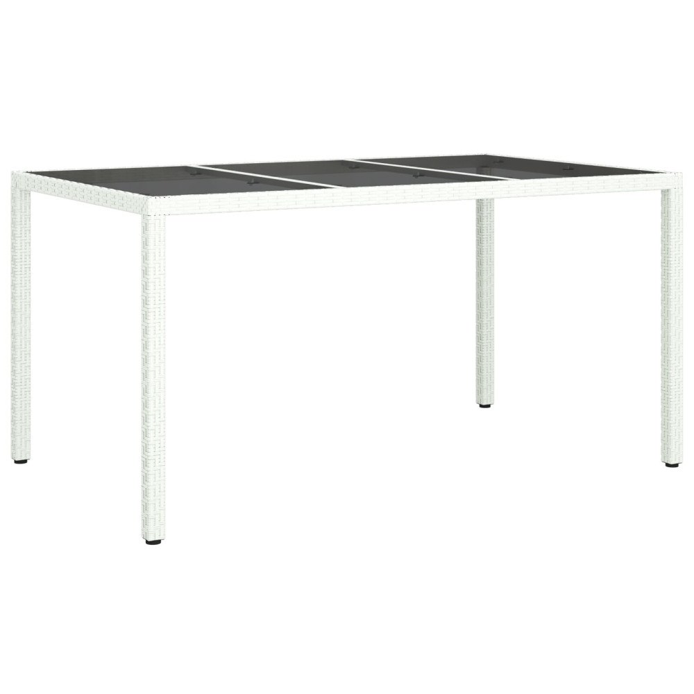 vidaXL Trädgårds-matsalbord Vitt 150x90x75 cm Konstrotting