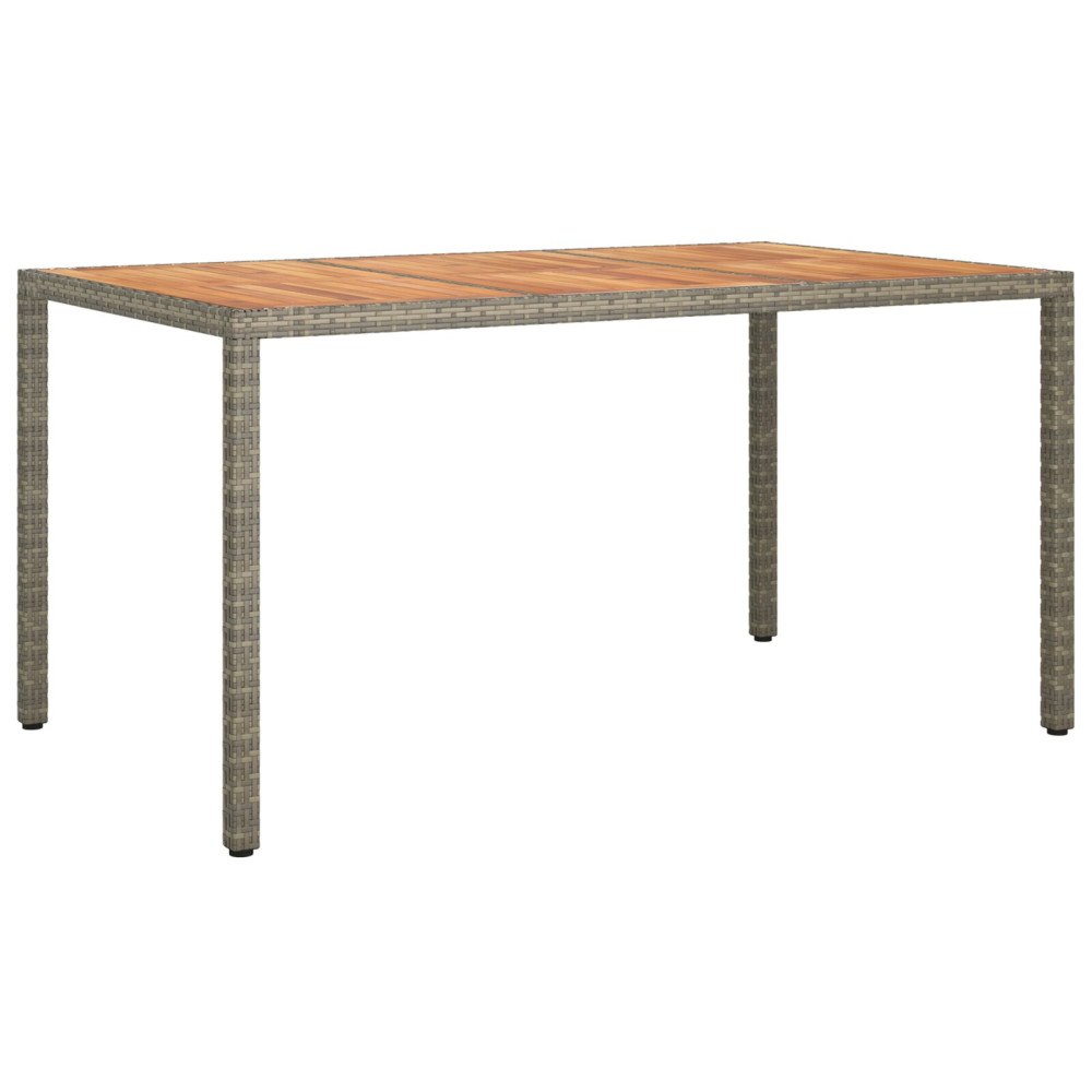 vidaXL Trädgårdsmatbord Grå 150x90x75 cm Konstrotting