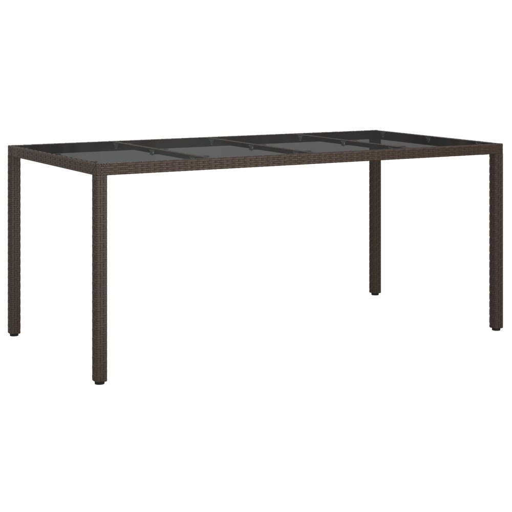 vidaXL Trädgårdsmatbord Brunt 190x90x75 cm Poly Rattan