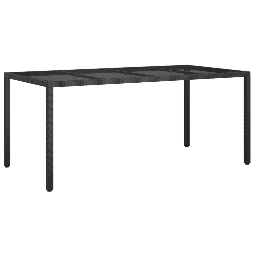 vidaXL Trädgårdsmatbord Svart 190x90x75 cm Poly Rattan