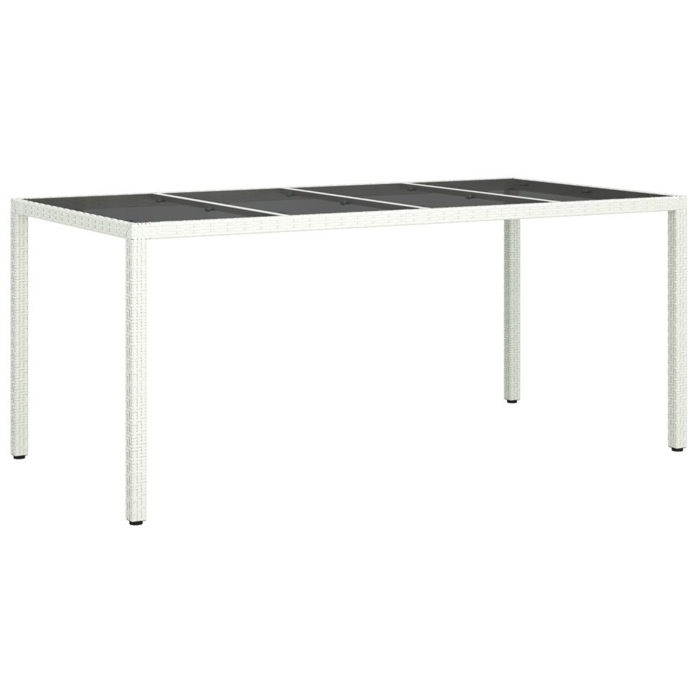 vidaXL Trädgårdsbord Vitt 190x90x75 cm Konstrotting