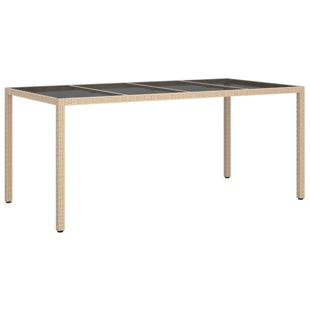 vidaXL Trädgårdsbord Beige 190x90x75 cm Poly Rattan