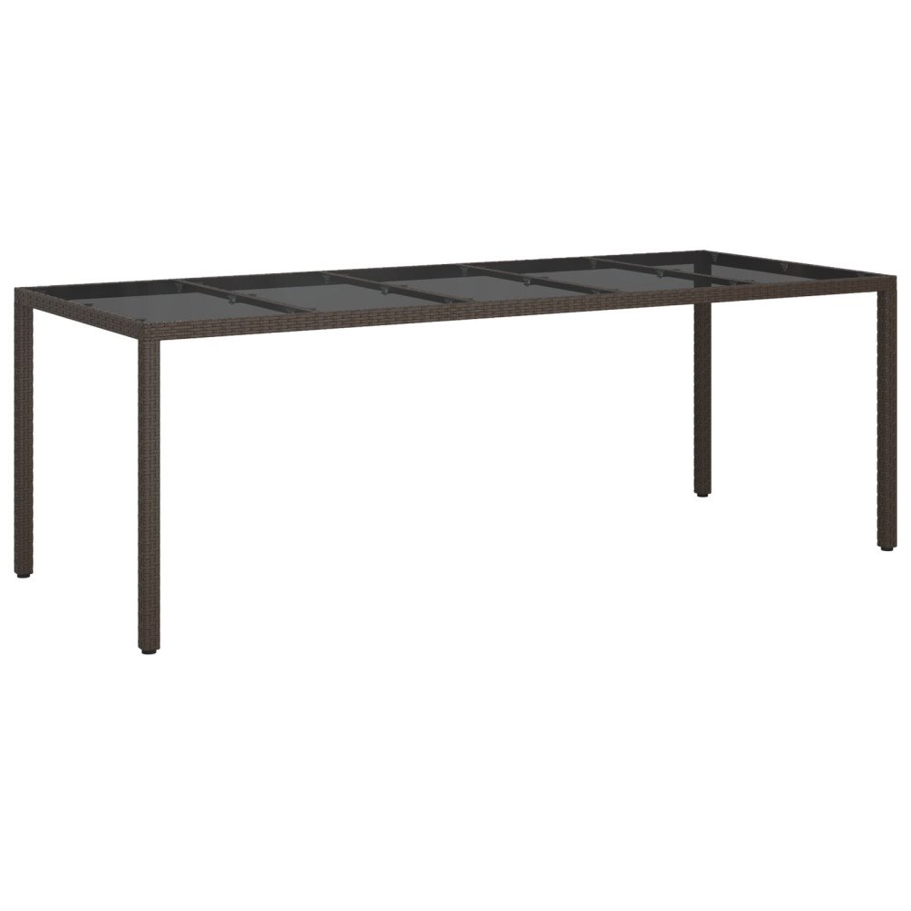 vidaXL Trädgårds Matuppsättning Brun 250x100x75 cm Poly Rattan