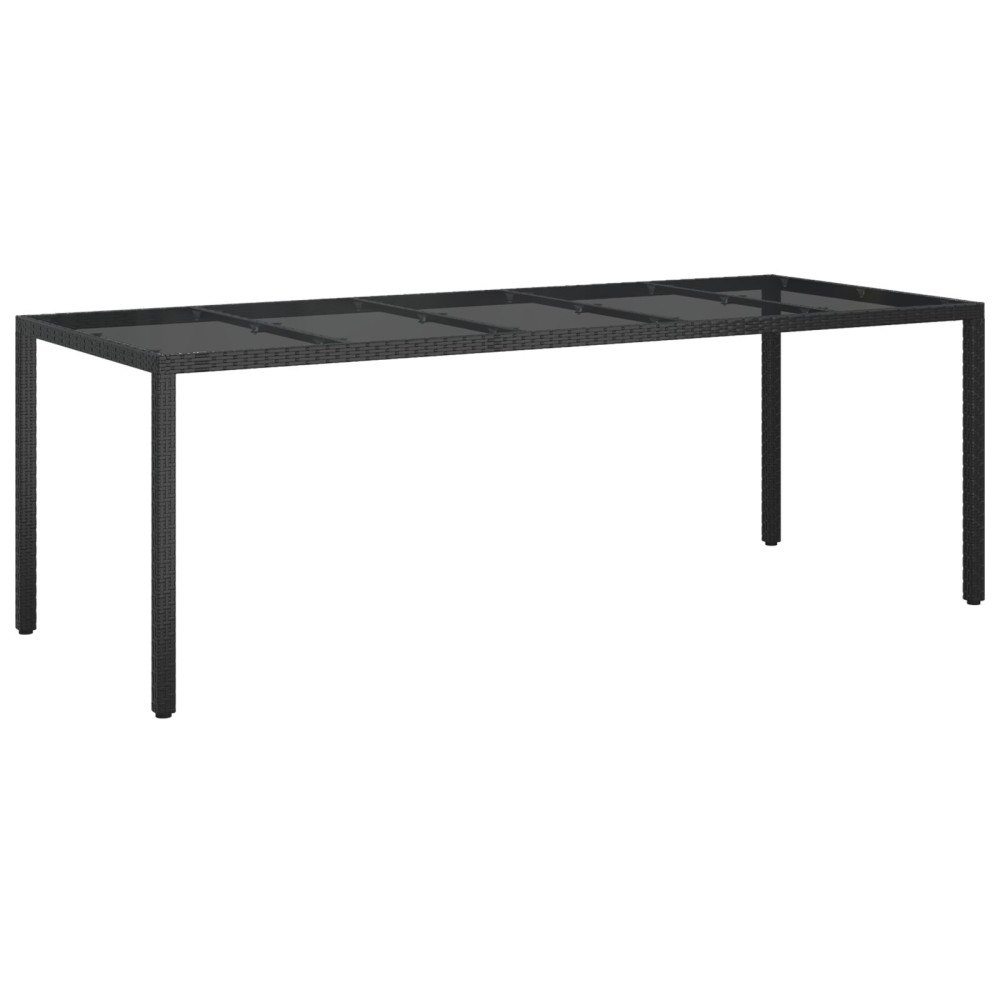 vidaXL Trädgårdsmiddag Bord Ren svart 250 x 100 x 75 cm Poly rattan