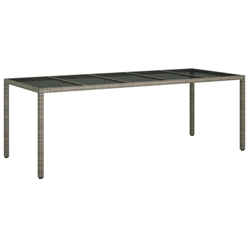 vidaXL Trädgårdsmatsalsbord Grå 250x100x75 cm Konstrotting