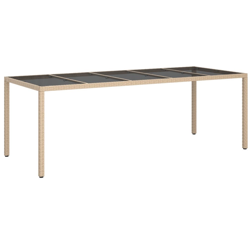 vidaXL Trädgårdsdining Bord Beige 250x100x75 cm Poly Rattan