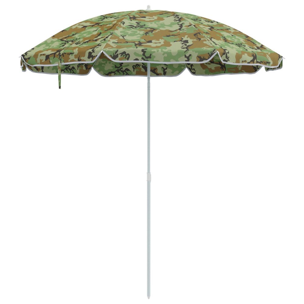 vidaXL Strandparaply med Metallstång Kamouflage 161x193 cm Polyester