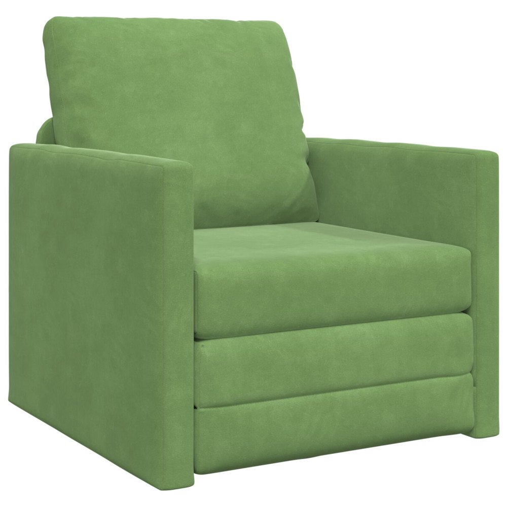 vidaXL Golvsängsoffa 2-i-1 Ljusgrön 74x77x81 cm Sammet