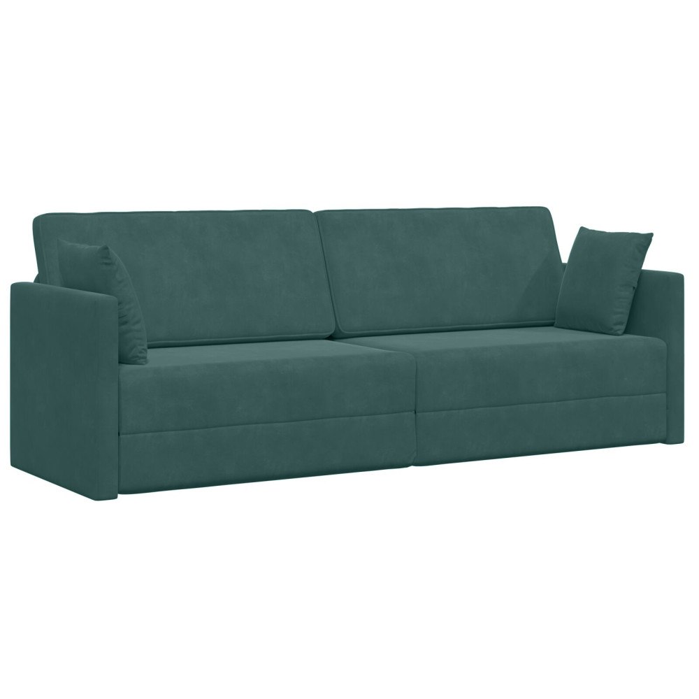 vidaXL Golvsängsoffa 2-i-1 Mörkgrön 213x144x60 cm