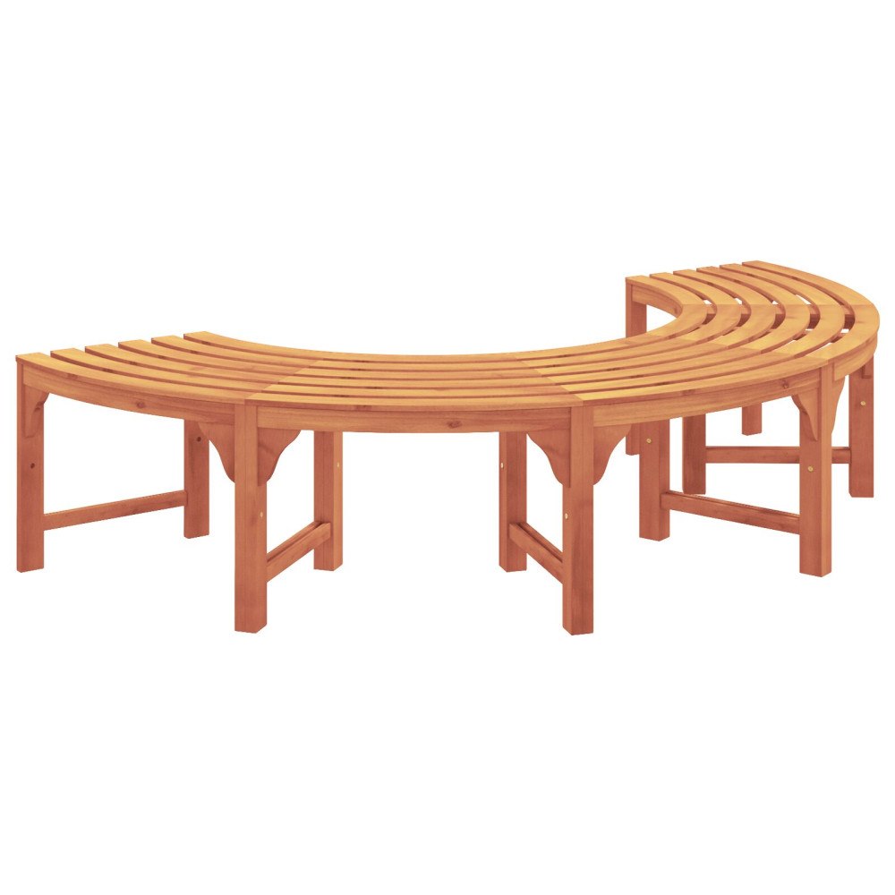 vidaXL Utomhus Träbänk Halvrund 200 cm Massivt Eukalyptus