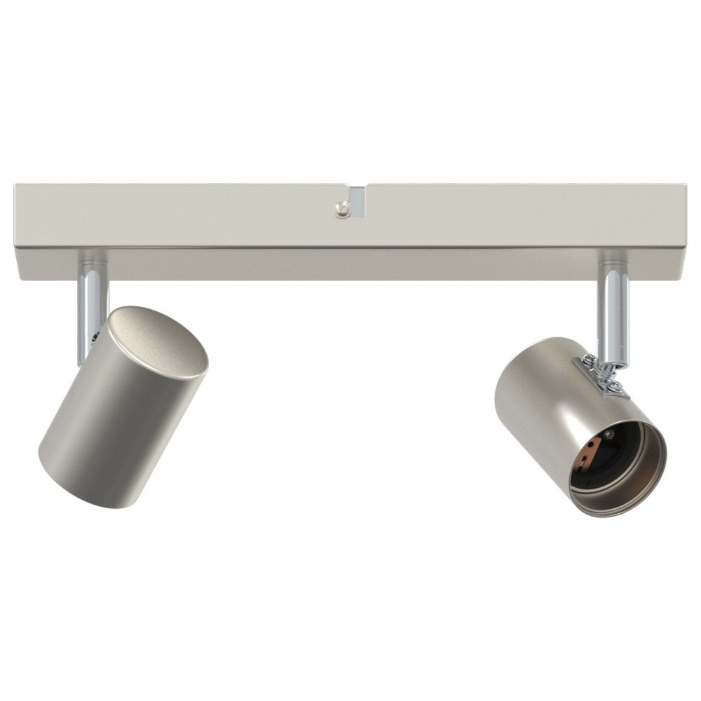 vidaXL Takspotlight 2 Vägs Justerbar Borstad Nickel E27