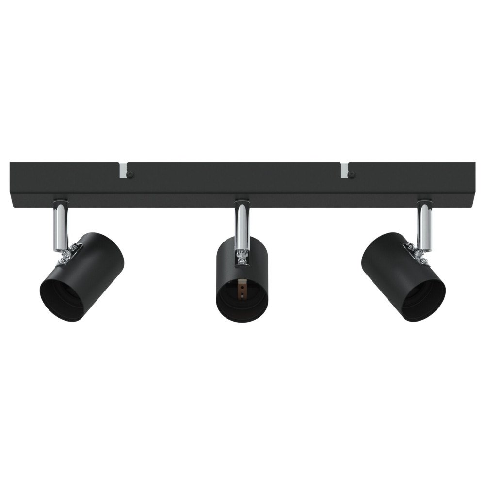 vidaXL Takspotlight 3 Vägar Justerbar Svart E27