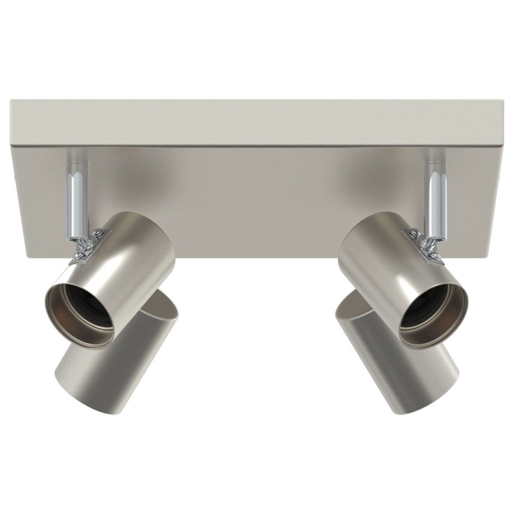 vidaXL Takspotlight 4-vägs Justerbar Borstad Nickel E27