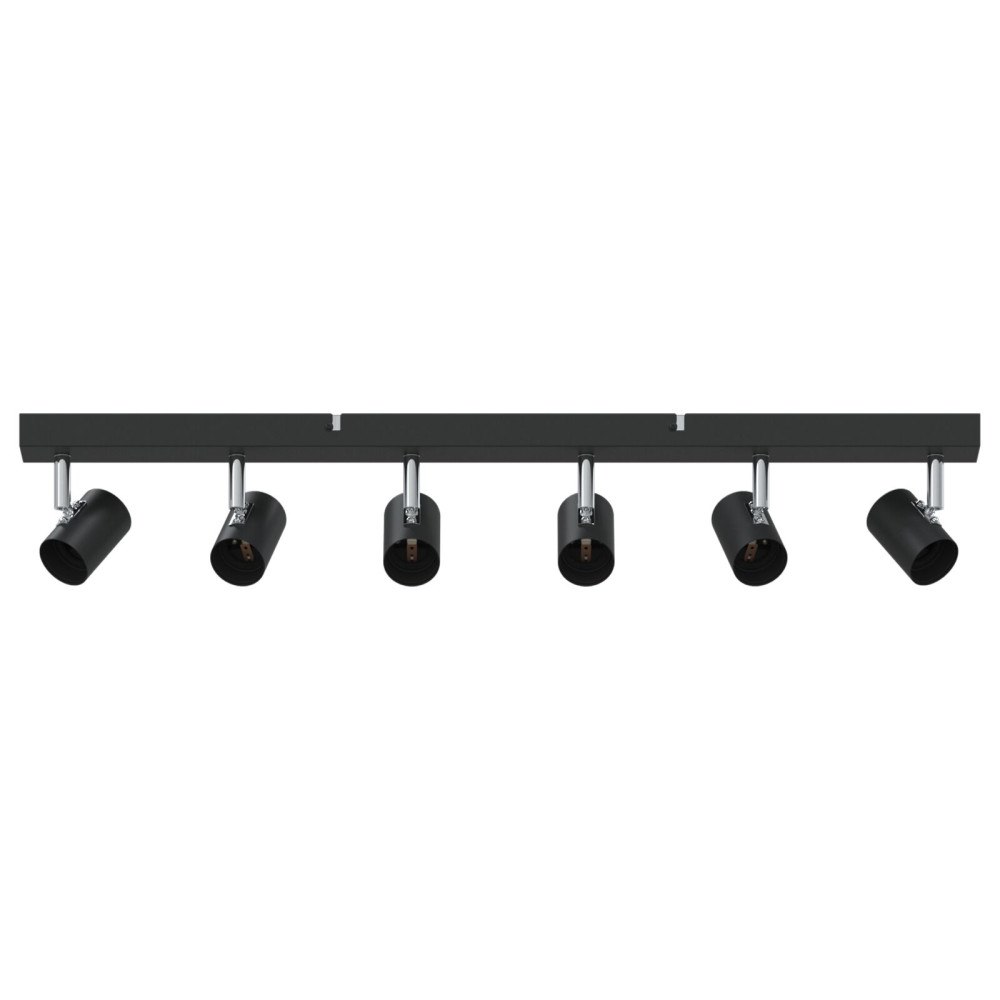 vidaXL Takspotlight 6 vägar justerbar svart E27