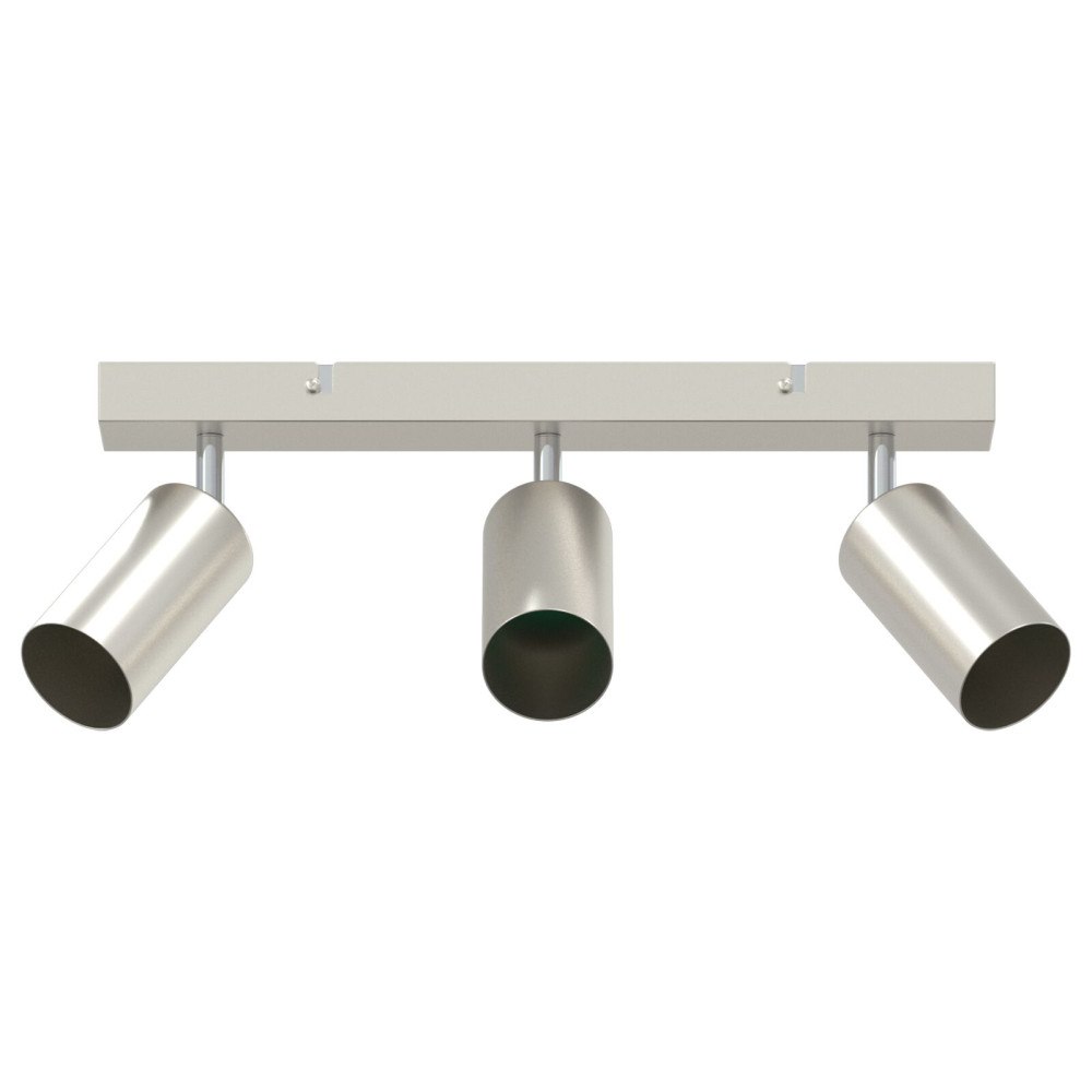 vidaXL Takspotlight 3-vägs justerbar borstad nickel GU10