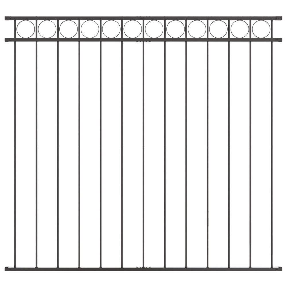 vidaXL Grått Stål Staketpanel 1.7x1.5 m