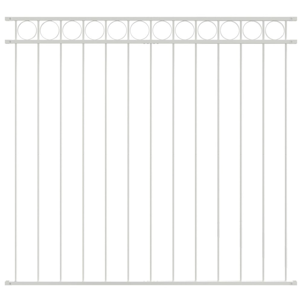 vidaXL Stängselpanel Vit 1,7x1,2 m Stål