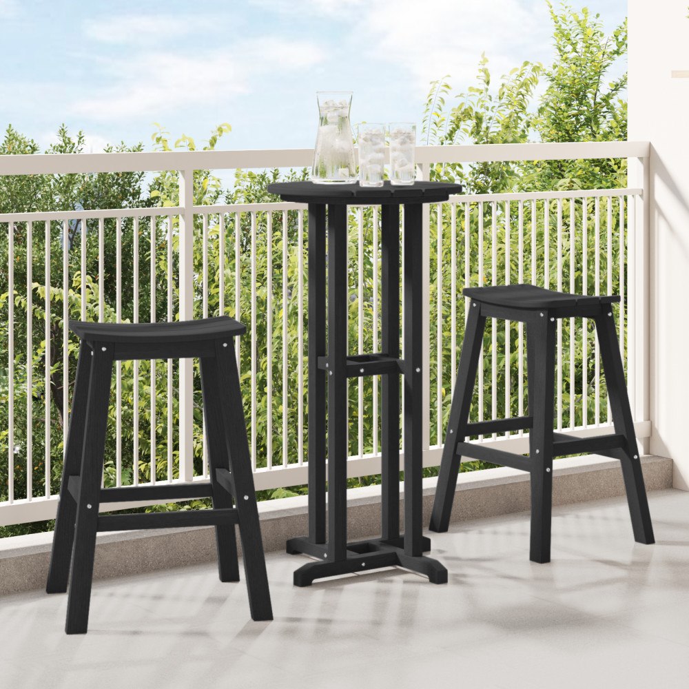 vidaXL Barstolar 2 st Svart HDPE