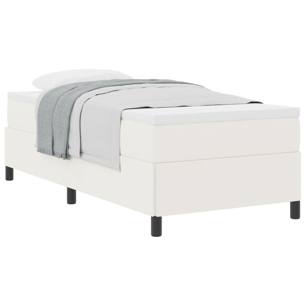 vidaXL Sängram Gräddvit 100x200 cm Corduroytyg