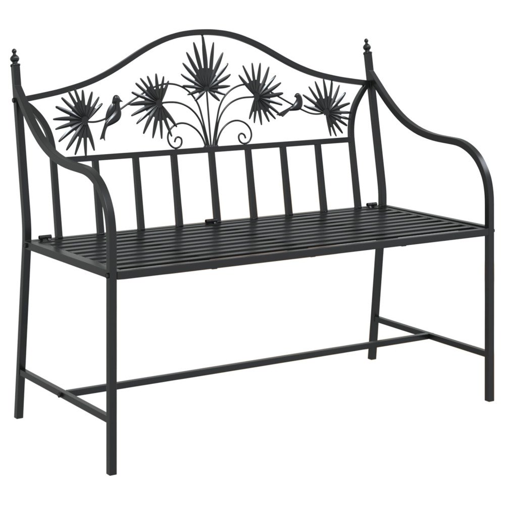 vidaXL Vintage metallbänk Svart Pulverlackerat stål Standard Hållbar