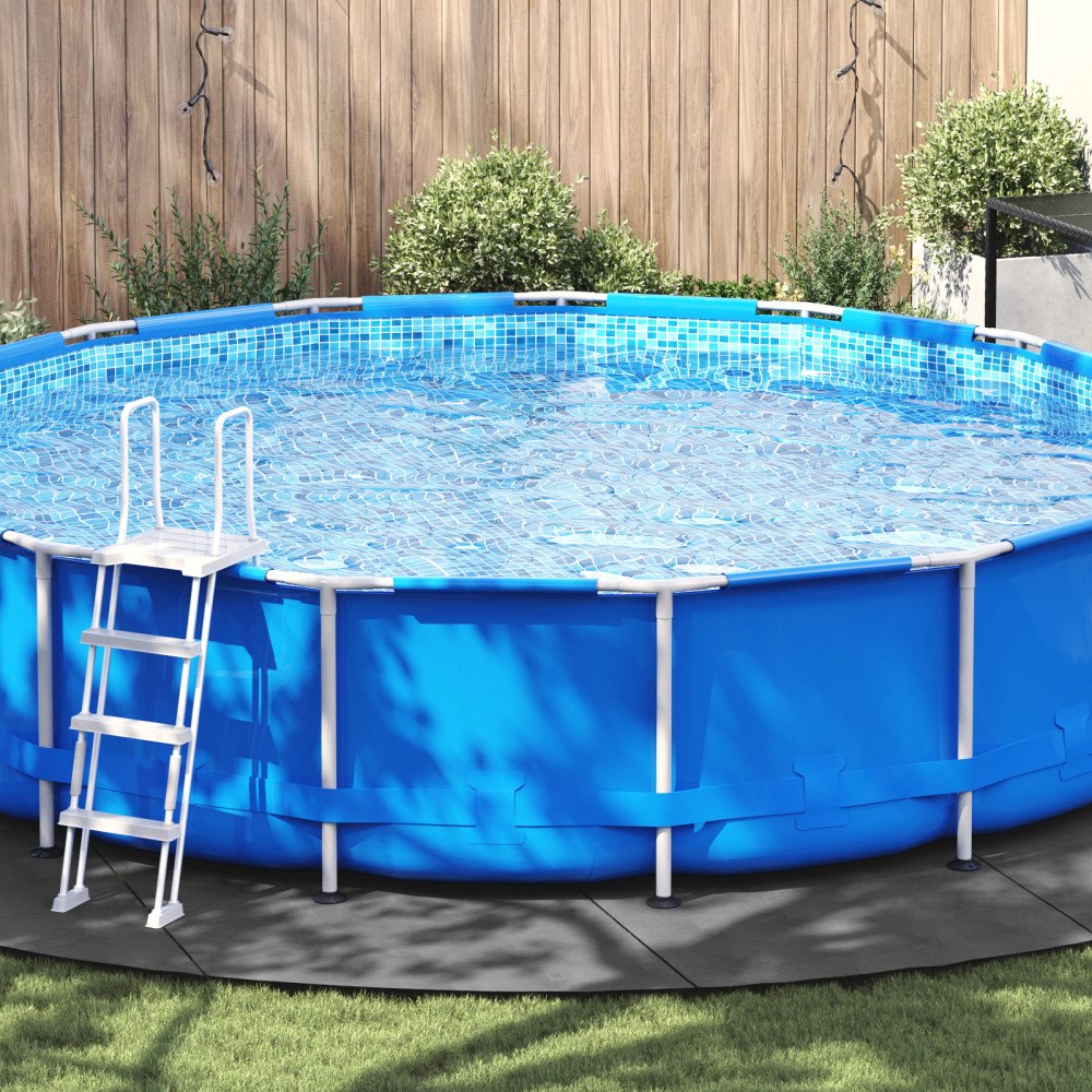 vidaXL Runt Poolöverdrag Ljusgrå Plast Ø 610 cm Poolöverdrag Rund