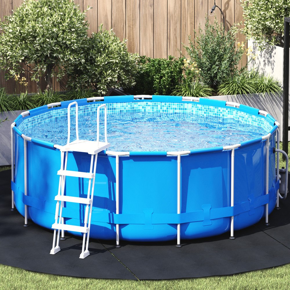 vidaXL Rund Poolöverdrag Svart Polyeten Ø 306 cm Vattentåliga material