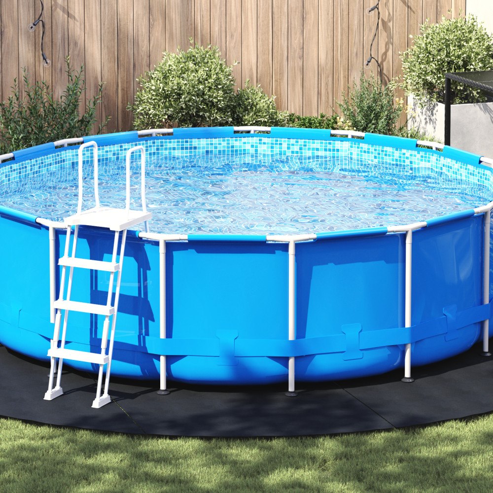 vidaXL Runt Poolöverdrag Svart Plast Ø 500 cm Poolöverdrag Runt