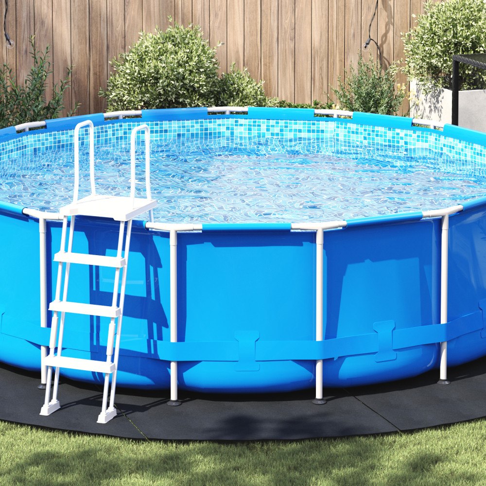 vidaXL Runt Poolöverdrag Svart Polyeten Ø 458 cm