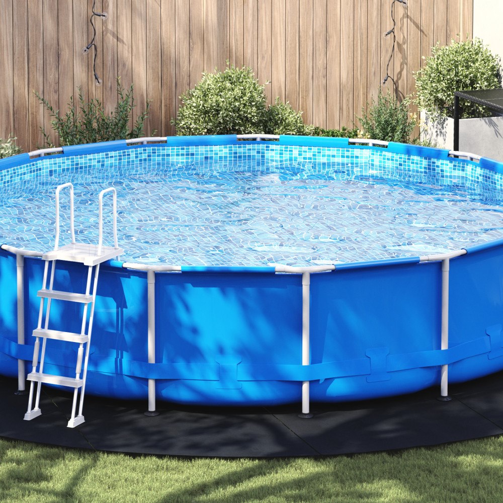 vidaXL Rund Poolöverdrag Svart Plast Ø 610 cm Poolöverdrag Rund