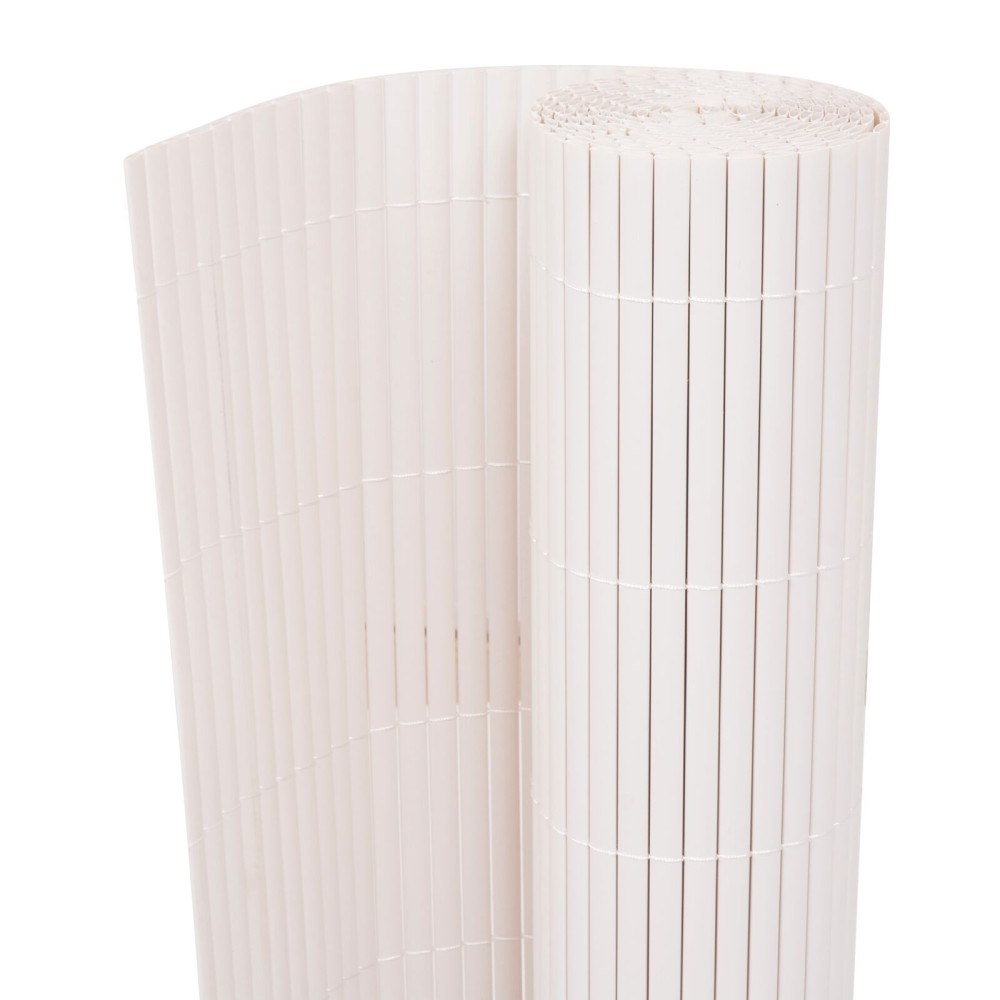 vidaXL Trädgårdsgärdsgård Dubbel-Sidig PVC 150x300 cm Vit