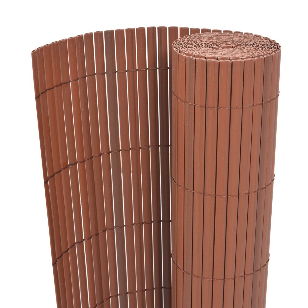 vidaXL Trädgårdszaun Dubbel-Sidig Brun 1.5x3 m PVC